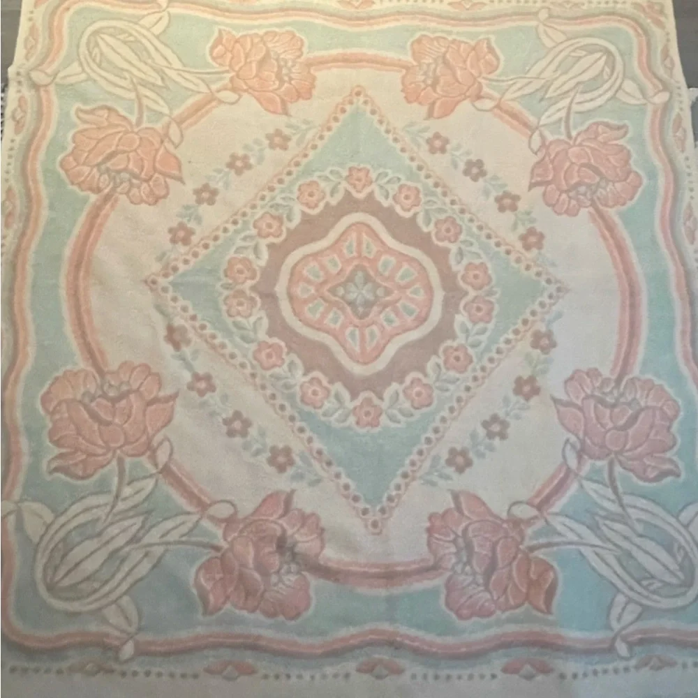 Vintage Wool Orr Health Felt & Blanket Company Holland Tulip Floral Throw - Picture 9 of 11